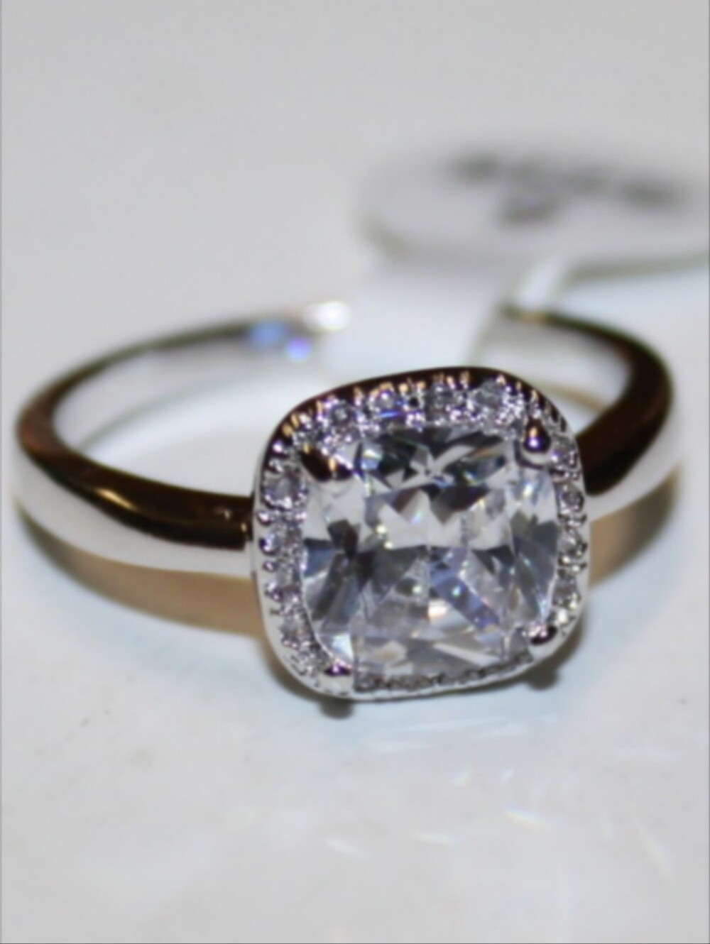 Sterling Silver CZ Enngagement Ring - Size 9